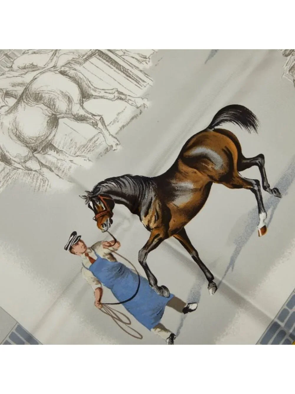 ★SOLD★ Hermes Carre 90 les Haras Nationaux Scarf toblue Multicolor - Picture 2 of 4